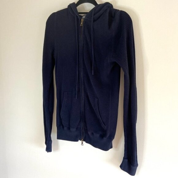 𝅺vince Waffle knit navy hooded jacket - Picture 8 of 8